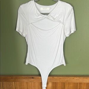 ASTR Women's White Bodysuit Top